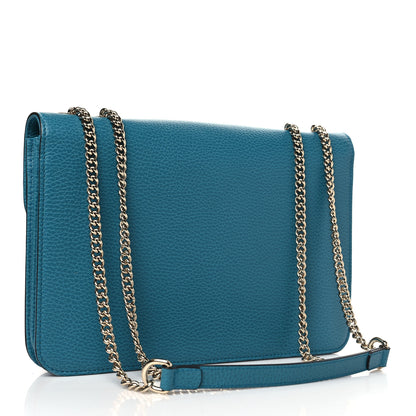 Gucci Dollar Calfskin Interlocking G Shoulder Bag Deep Cobalt 3 of 10
