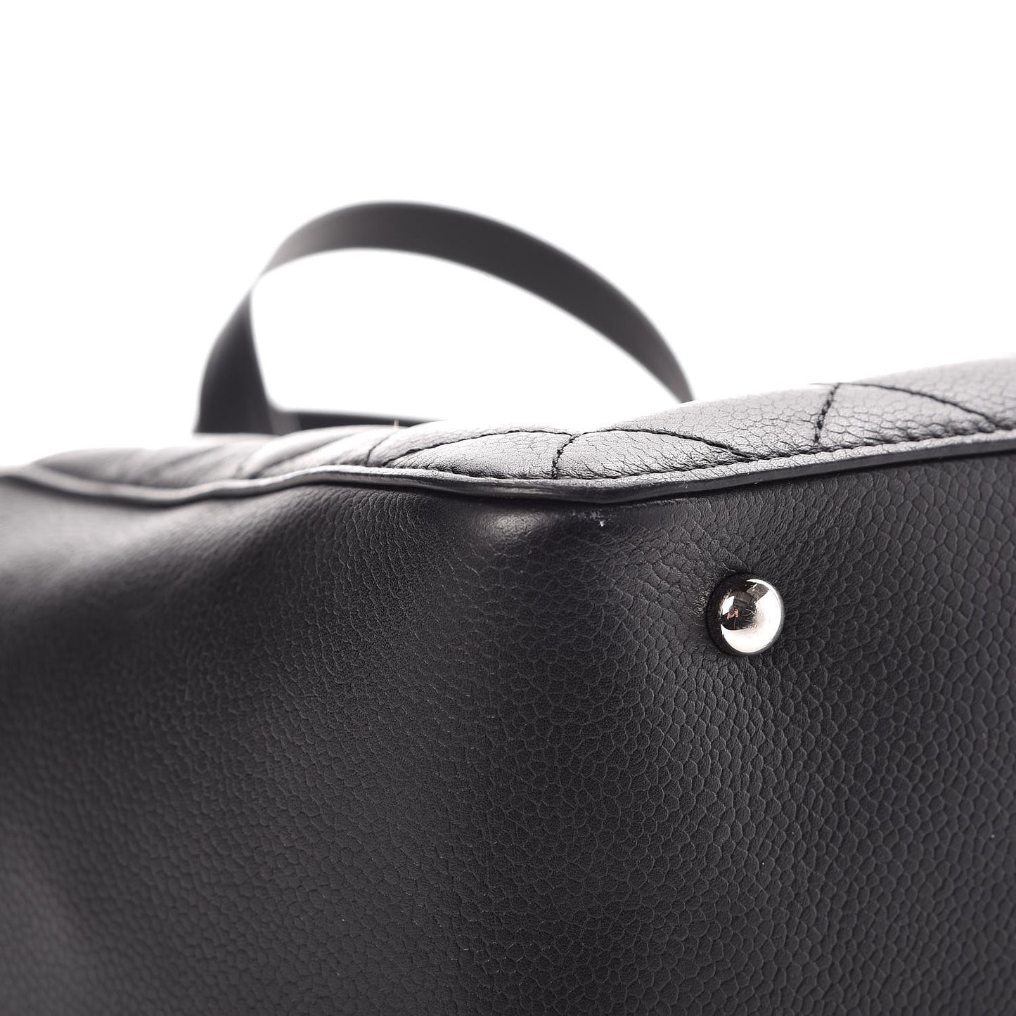 Caviar Quilted Large CC Box Shopping Tote Black