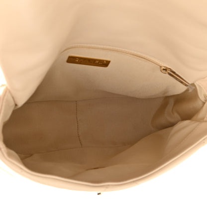 Chanel Goatskin Quilted Medium Chanel 19 Flap Beige 5 of 9