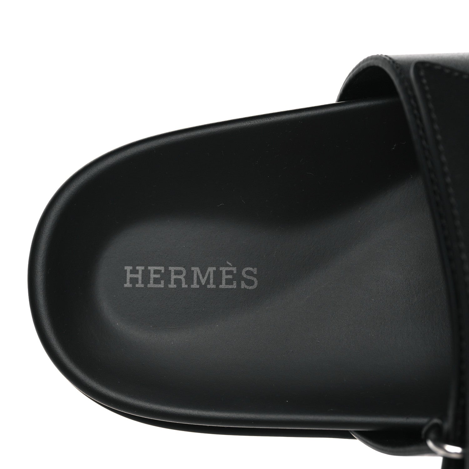 Hermes Calfskin Womens Chypre Sandals 38.5 Black 7 of 9