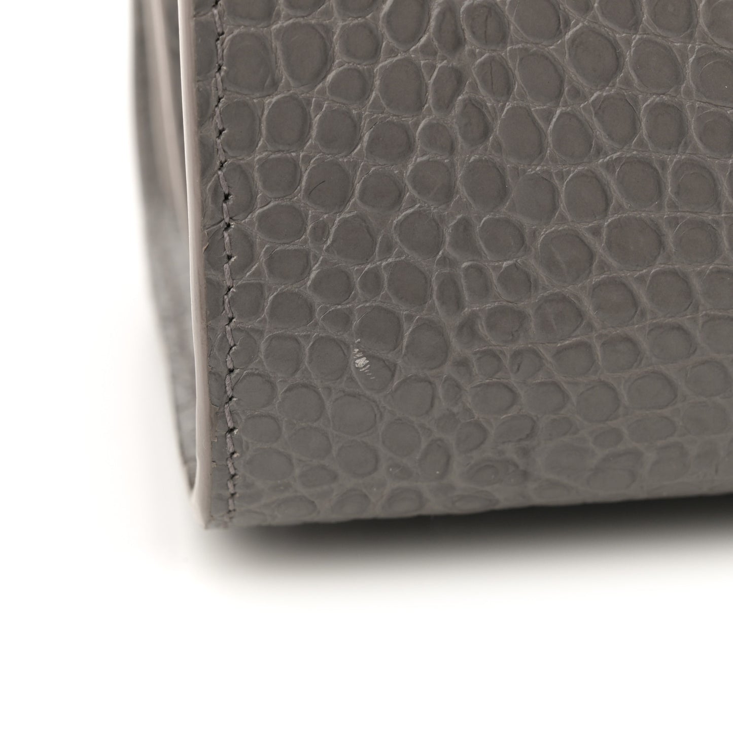 Calfskin Crocodile Embossed Baby Sac De Jour Fog