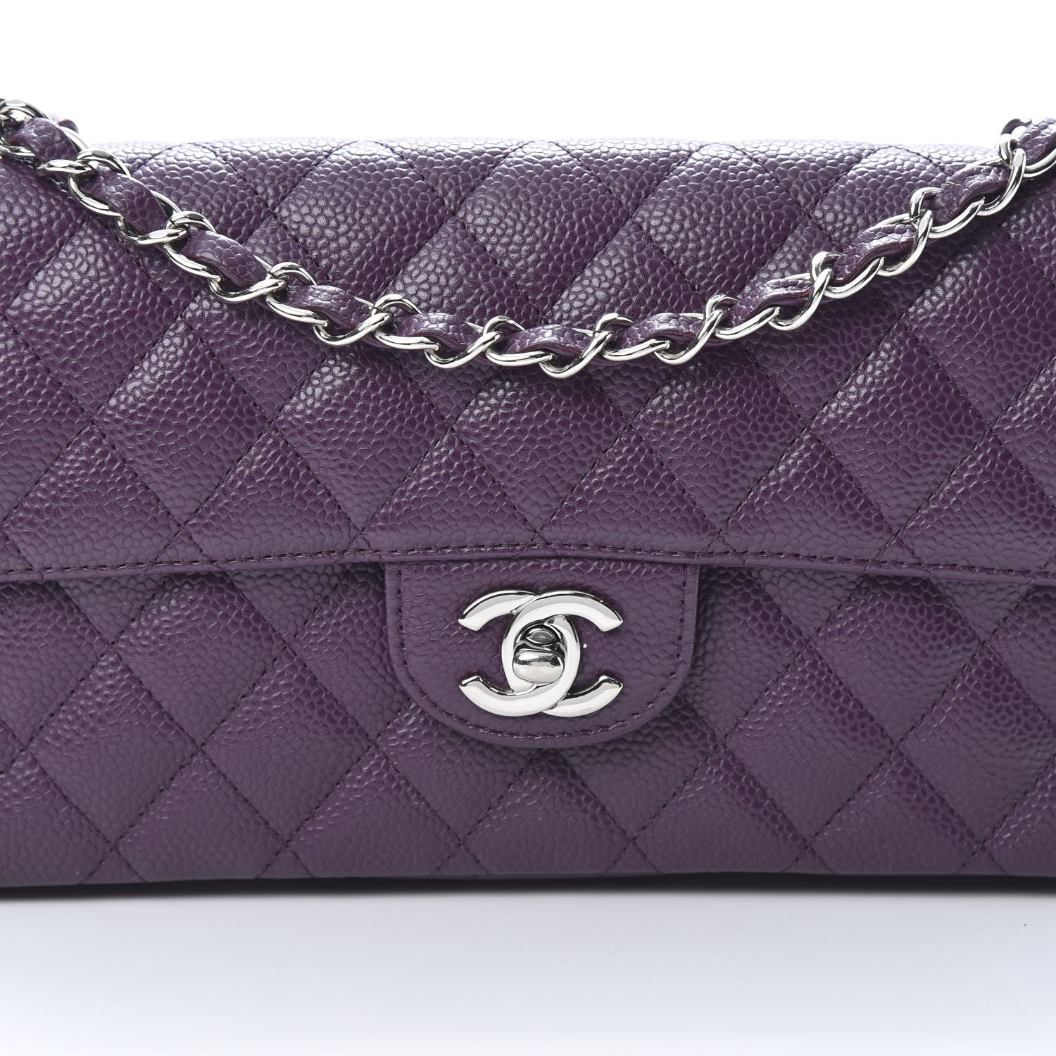 Chanel Caviar Quilted East West Flap Purple 8 of 12