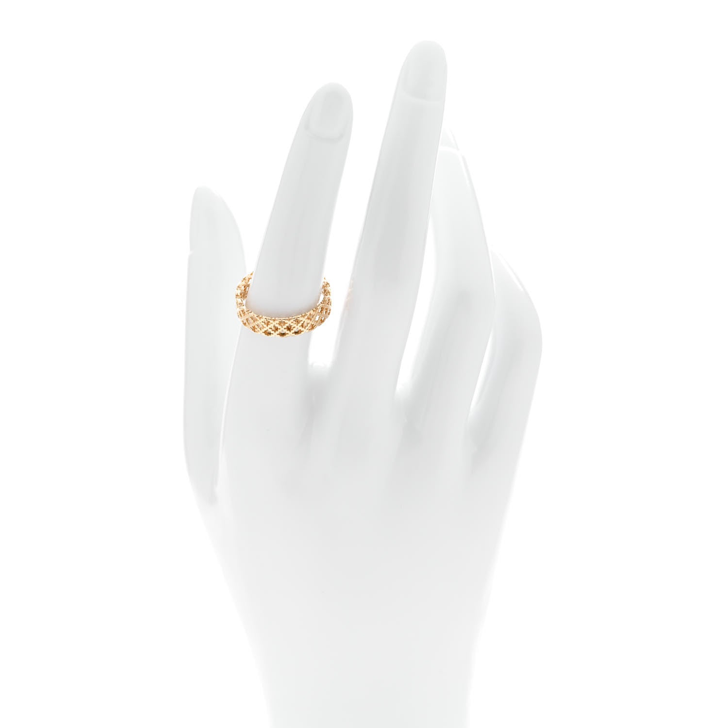 Gucci 18K Yellow Gold Thin Diamantissima Ring 54 7 2 of 4