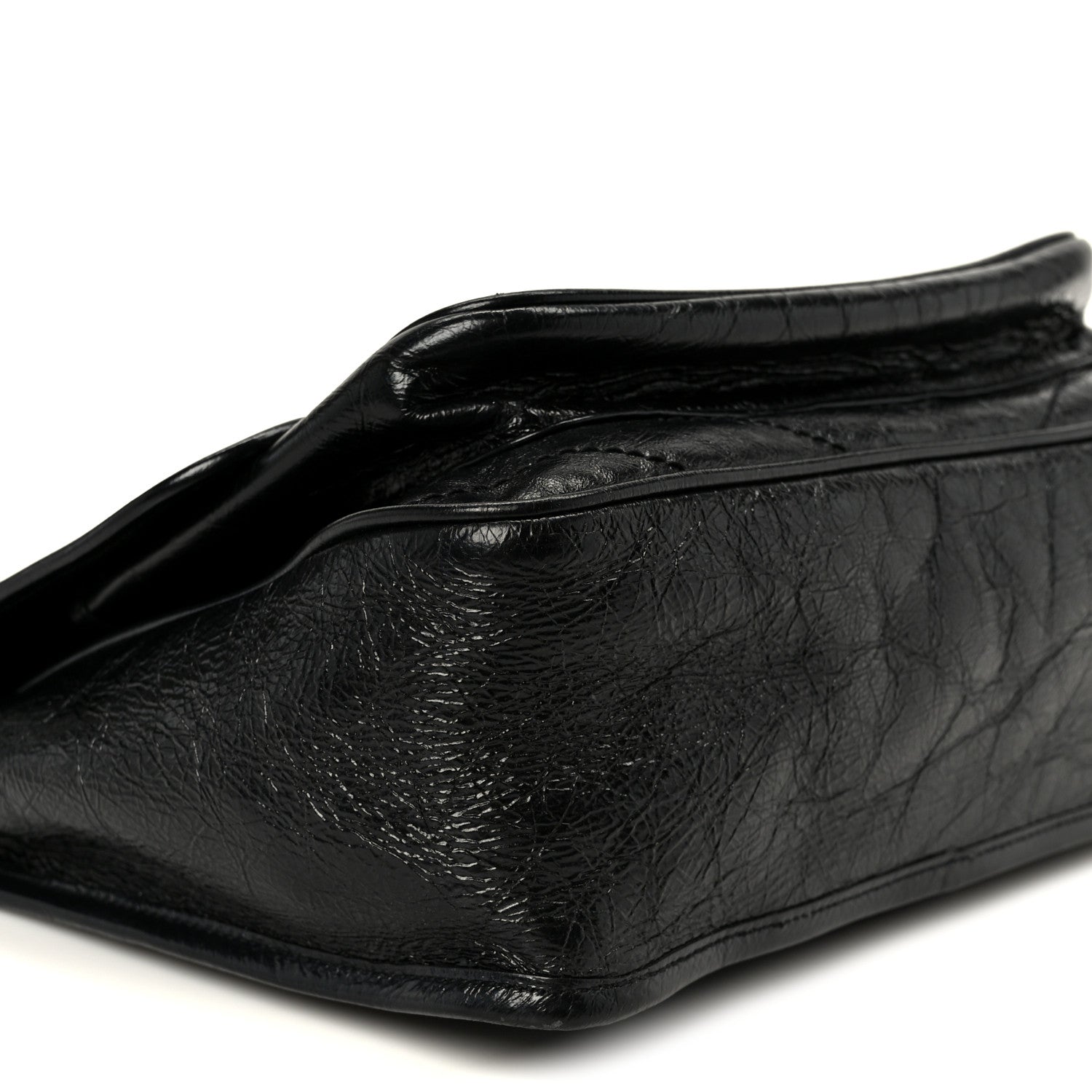 Saint Laurent Crinkled Calfskin Matelasse Monogram Medium Niki Chain Satchel Black 9 of 10