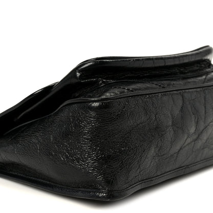 Saint Laurent Crinkled Calfskin Matelasse Monogram Medium Niki Chain Satchel Black 9 of 10