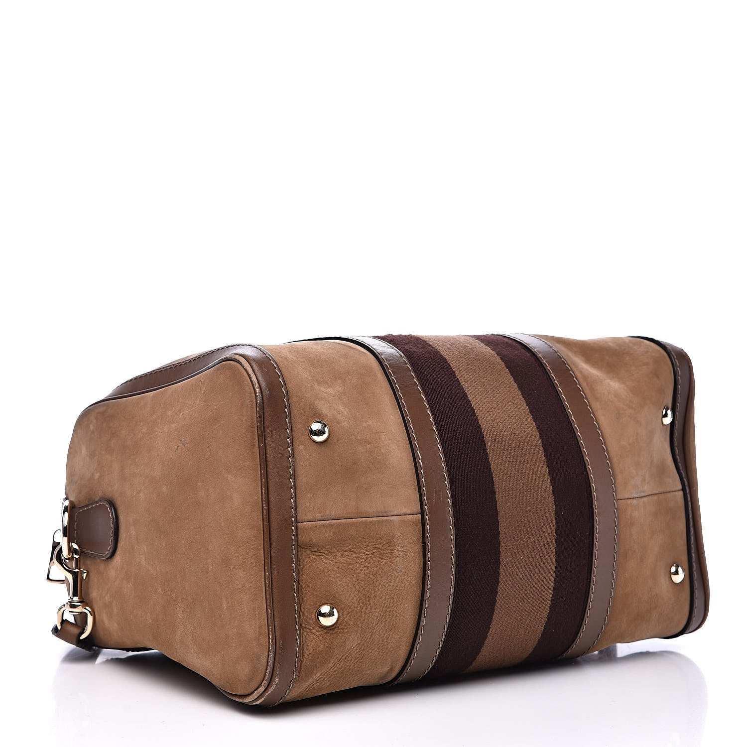 Gucci Suede Web Medium Boston Beige 4 of 23