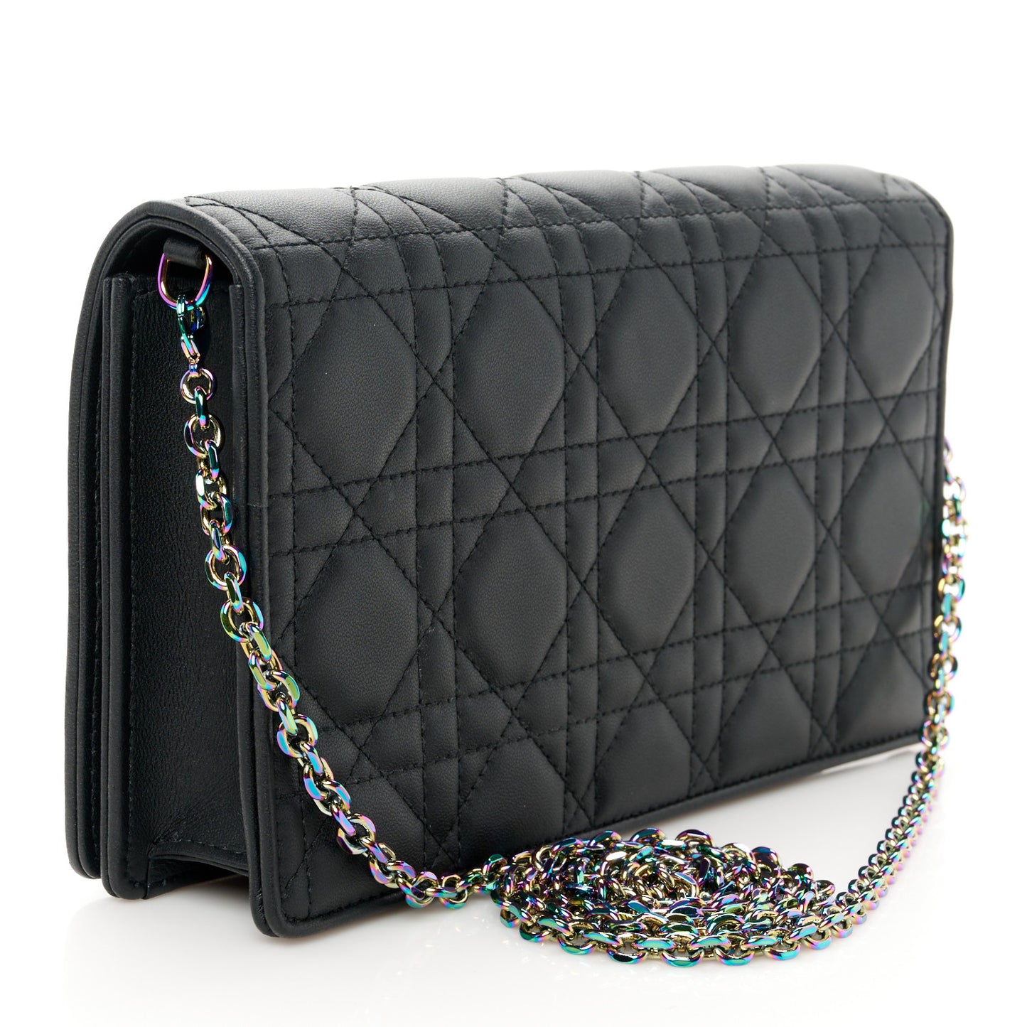 Lambskin Cannage Lady Dior Pouch Black
