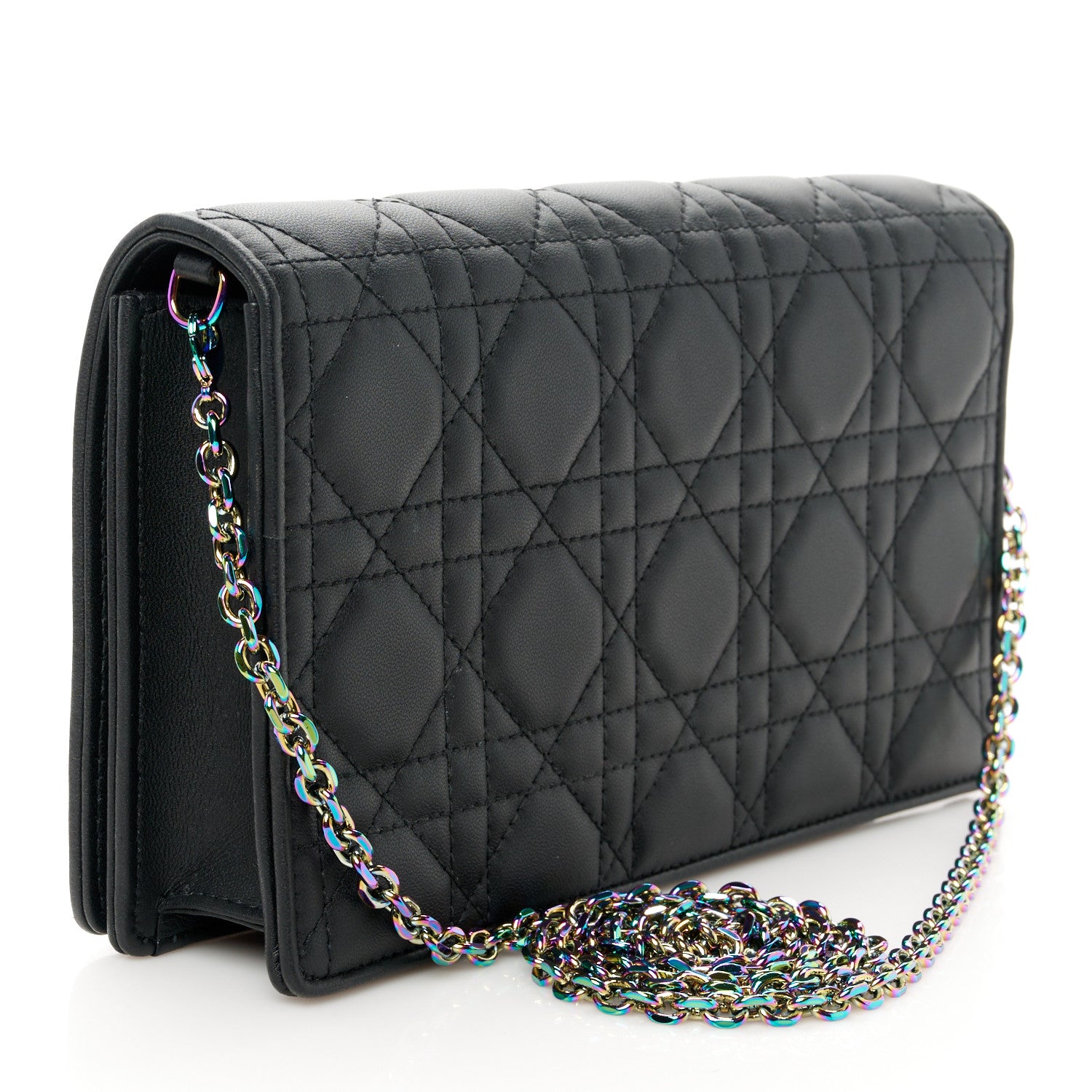 Christian Dior Lambskin Cannage Lady Dior Pouch Black 4 of 16