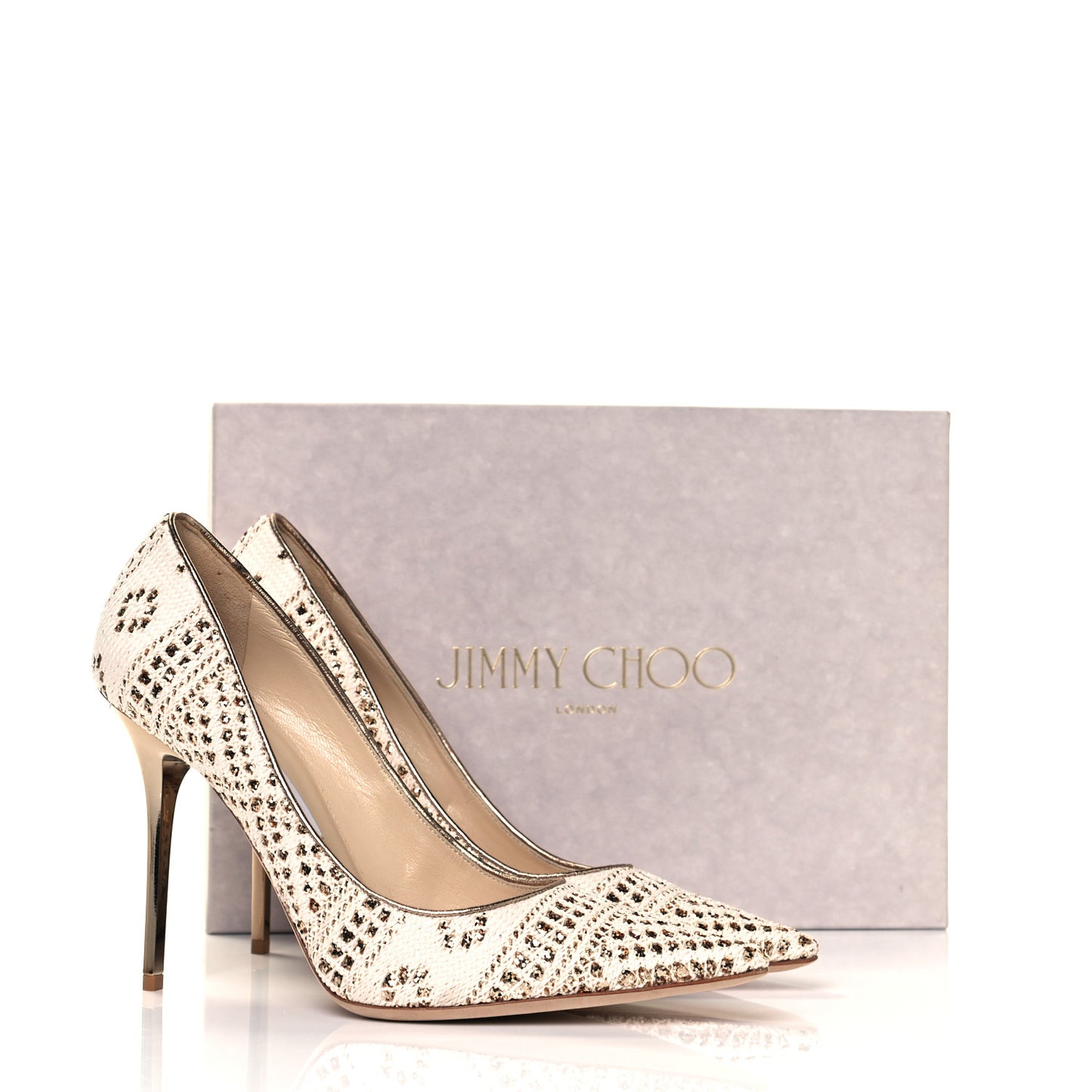 Metallic Crochet Glitter Abel 100 Pumps 41 Off White