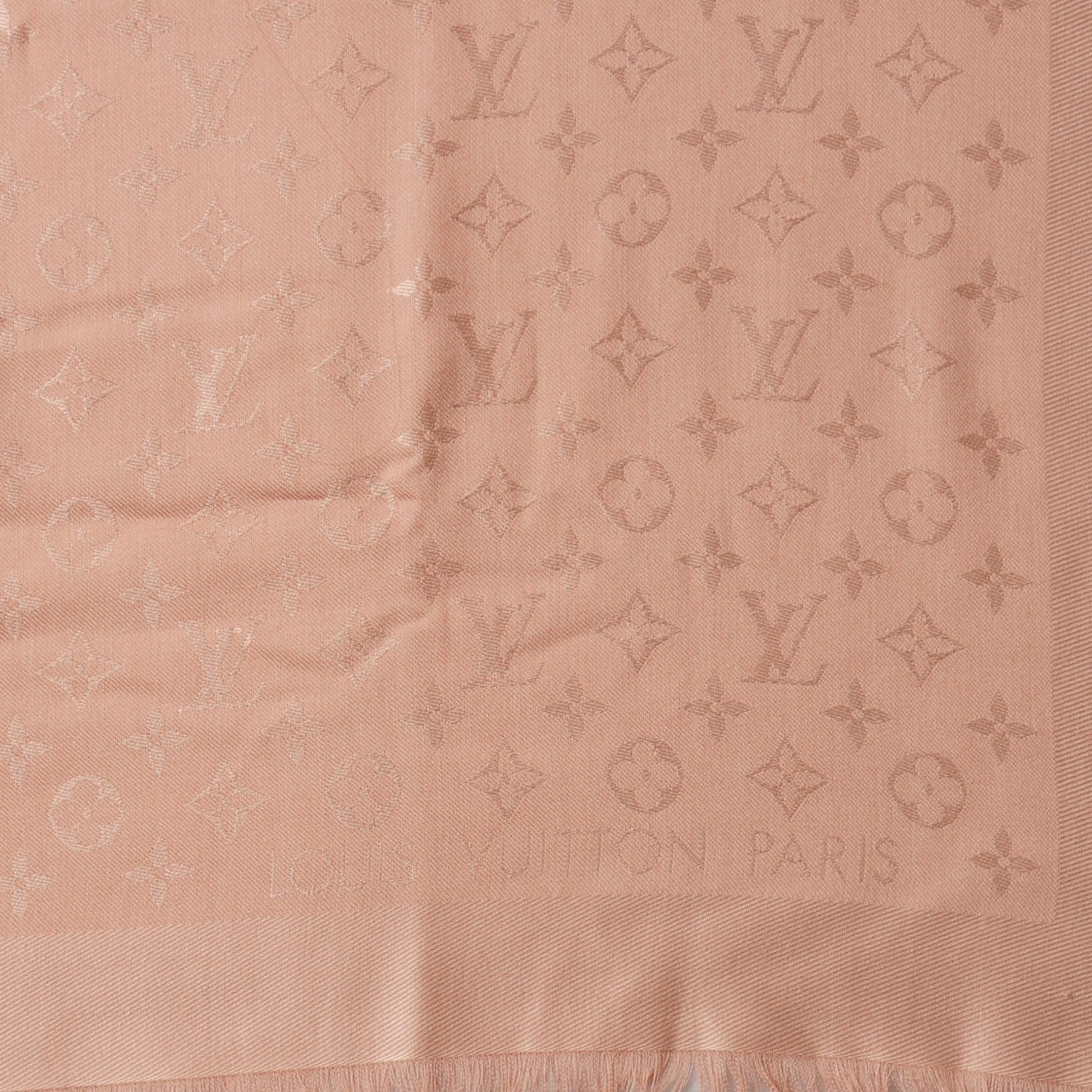 Louis Vuitton Silk Wool Monogram Shawl Rose 4 of 5