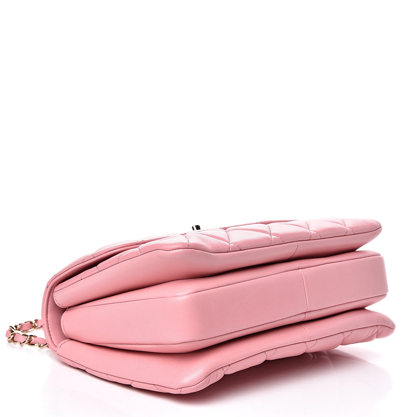 Lambskin Quilted Small Trendy CC Flap Dual Handle Bag Pink