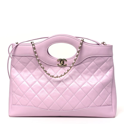 Chanel Shiny Lambskin Quilted 31 Shopping Bag Light Purple 1 of 9