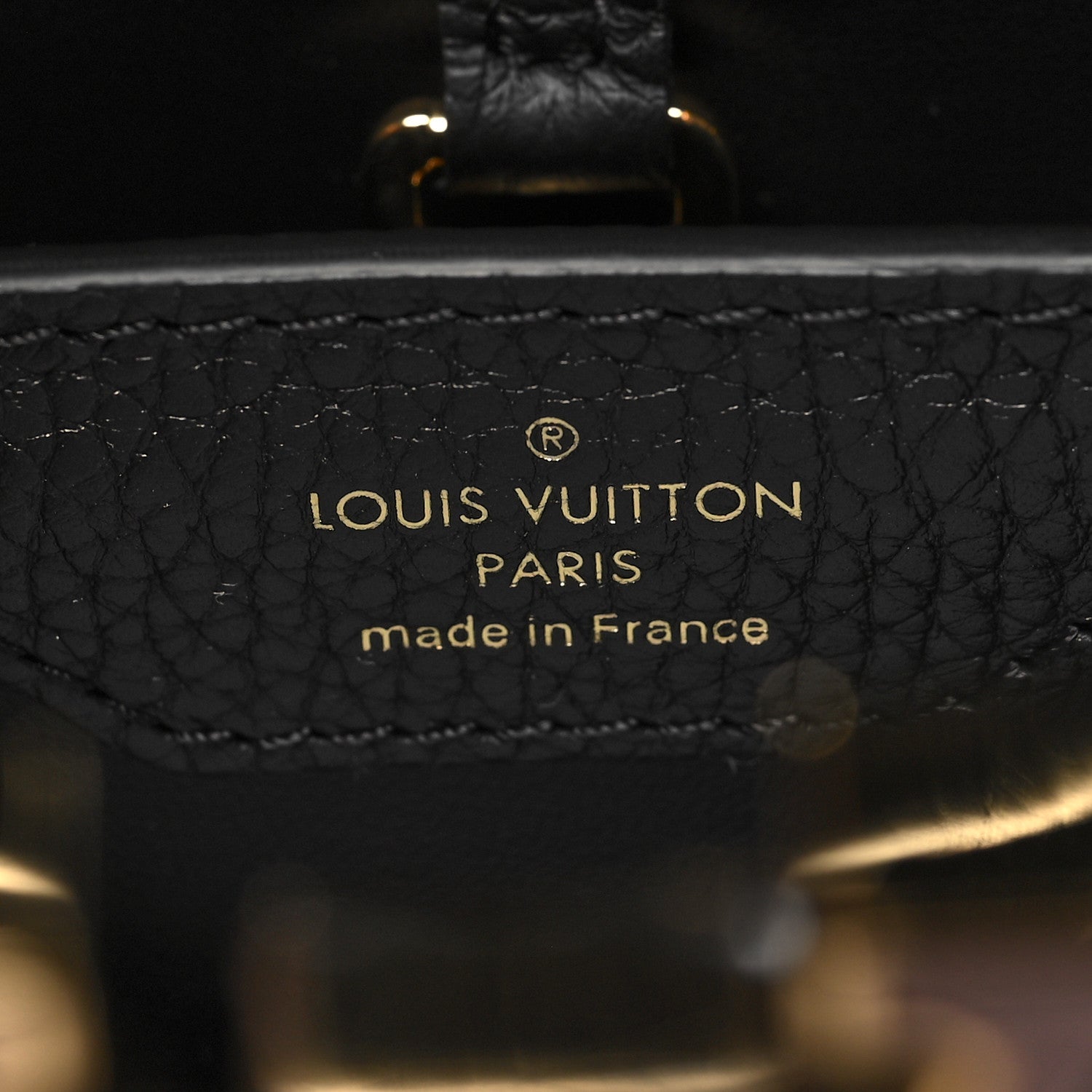 Louis Vuitton Taurillon Embroidered Vichy Capucines BB Black White 6 of 9
