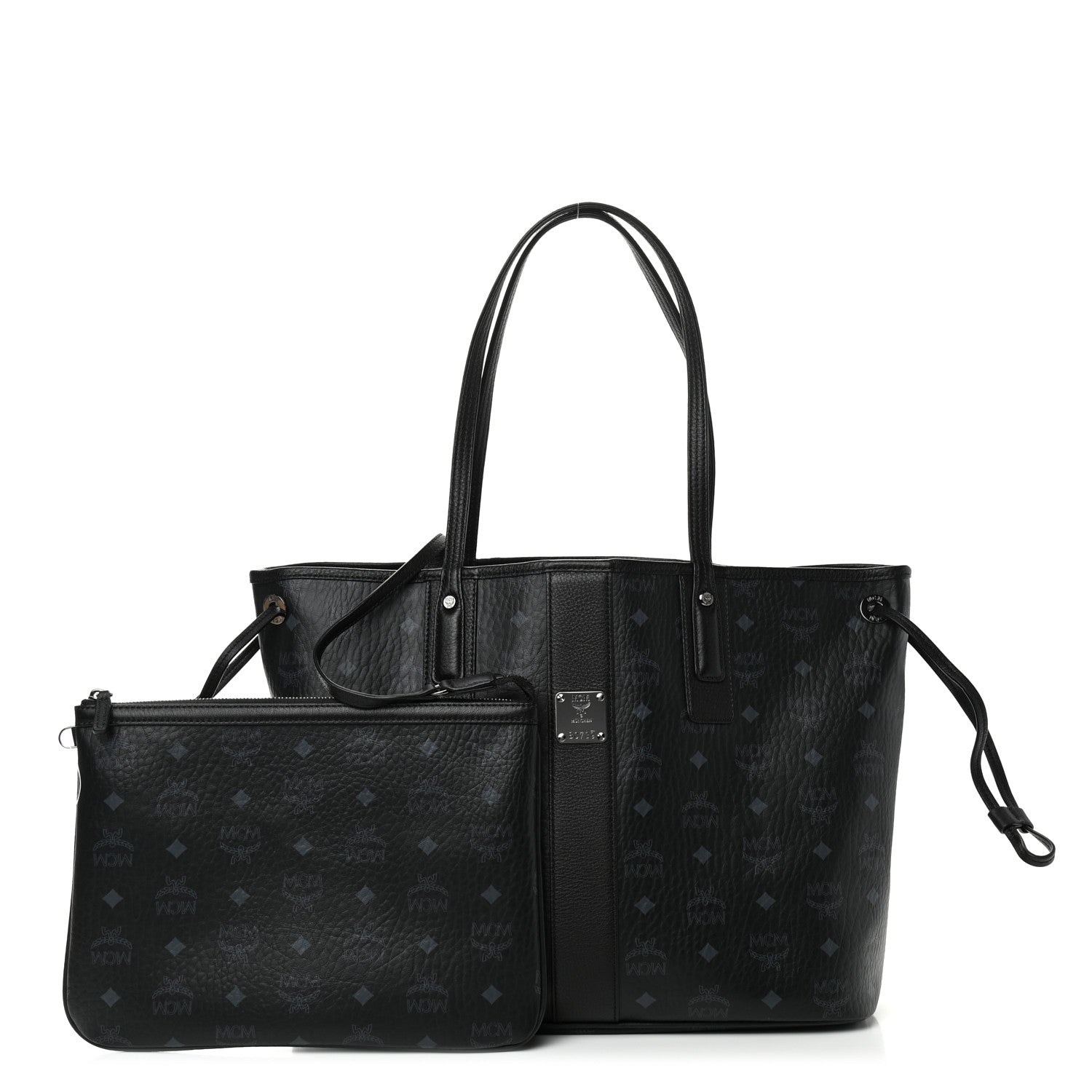 MCM Visetos Medium Liz Reversible Shopper Tote Black 1 of 14