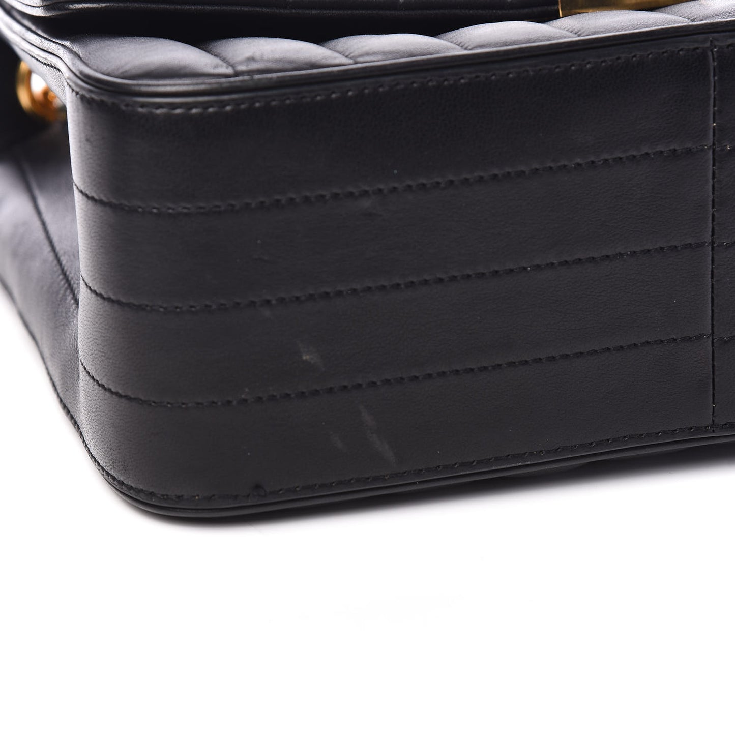 Lambskin Matelasse Monogram Large Vicky Chain Bag Black