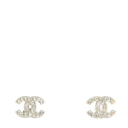 Chanel Crystal Mini Timeless CC Earrings Silver 1 of 5