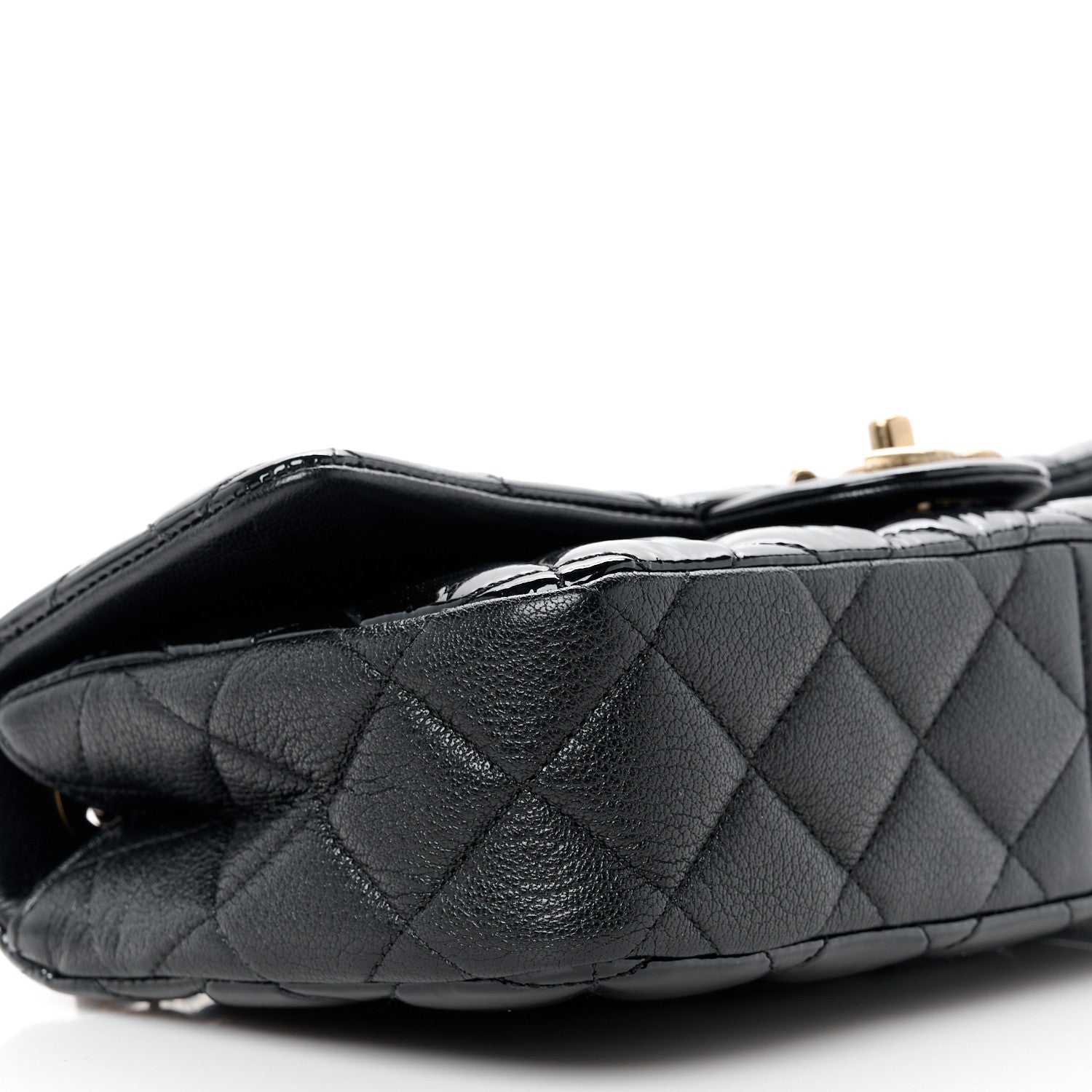 Chanel Patent Goatskin Quilted Medium CC Eyelet Flap Black 10 of 12