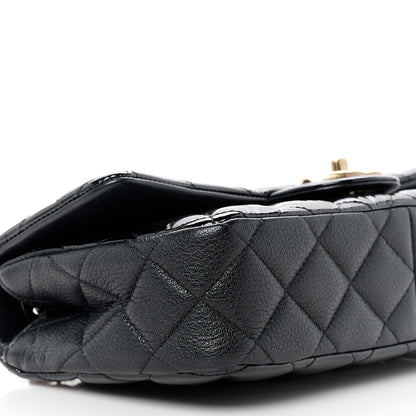 Chanel Patent Goatskin Quilted Medium CC Eyelet Flap Black 10 of 12