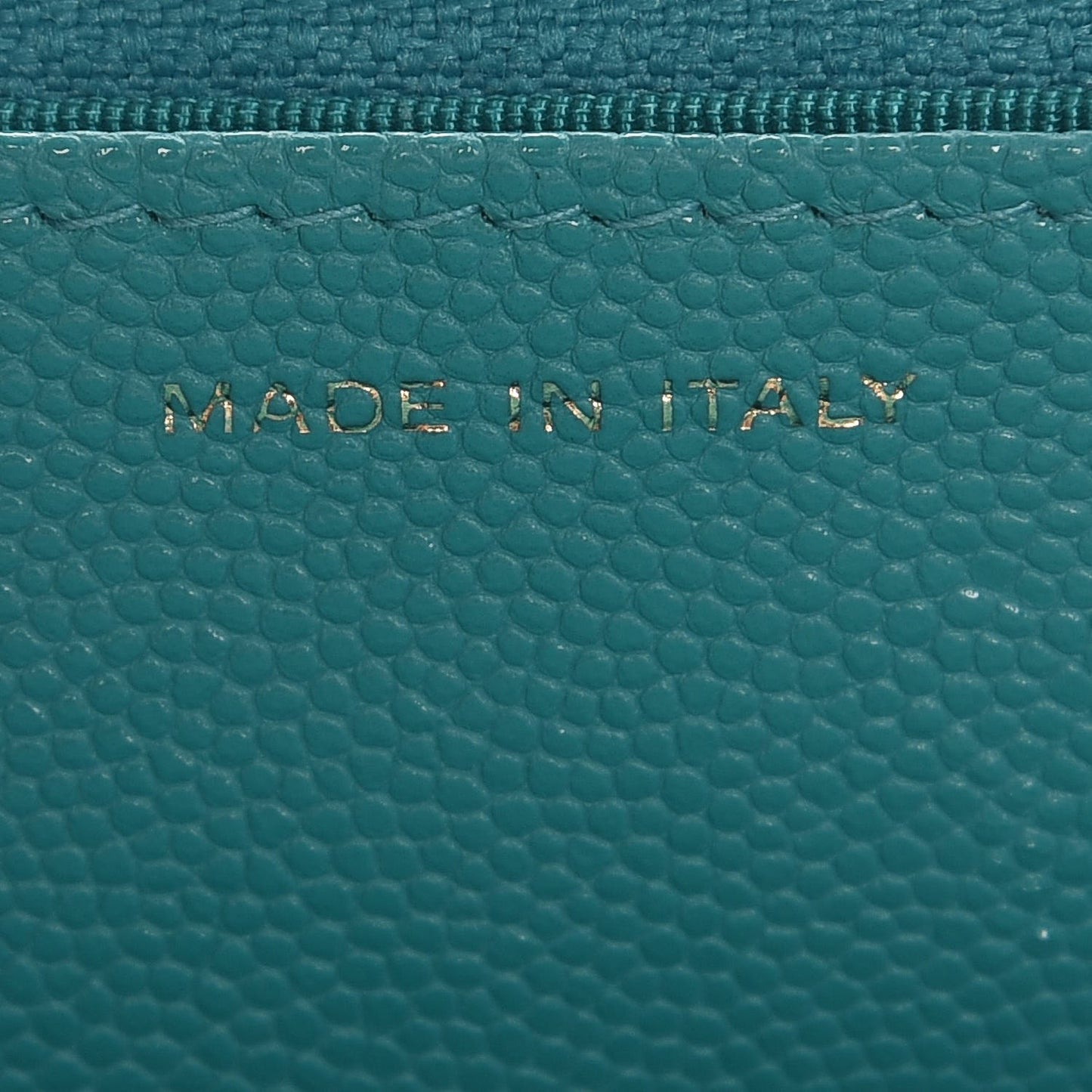 Caviar Quilted Wallet On Chain WOC Turquoise