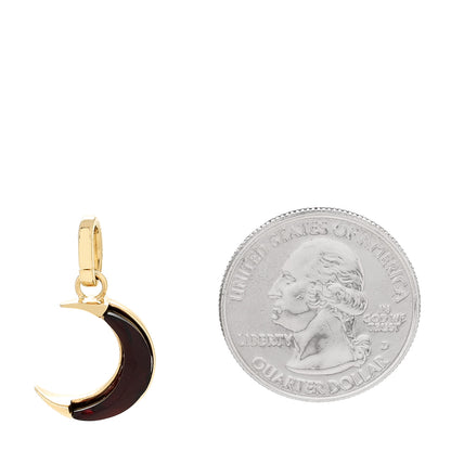 Foundrae 18K Yellow Gold Garnet Crescent Karma Medallion Pendant 2 of 4