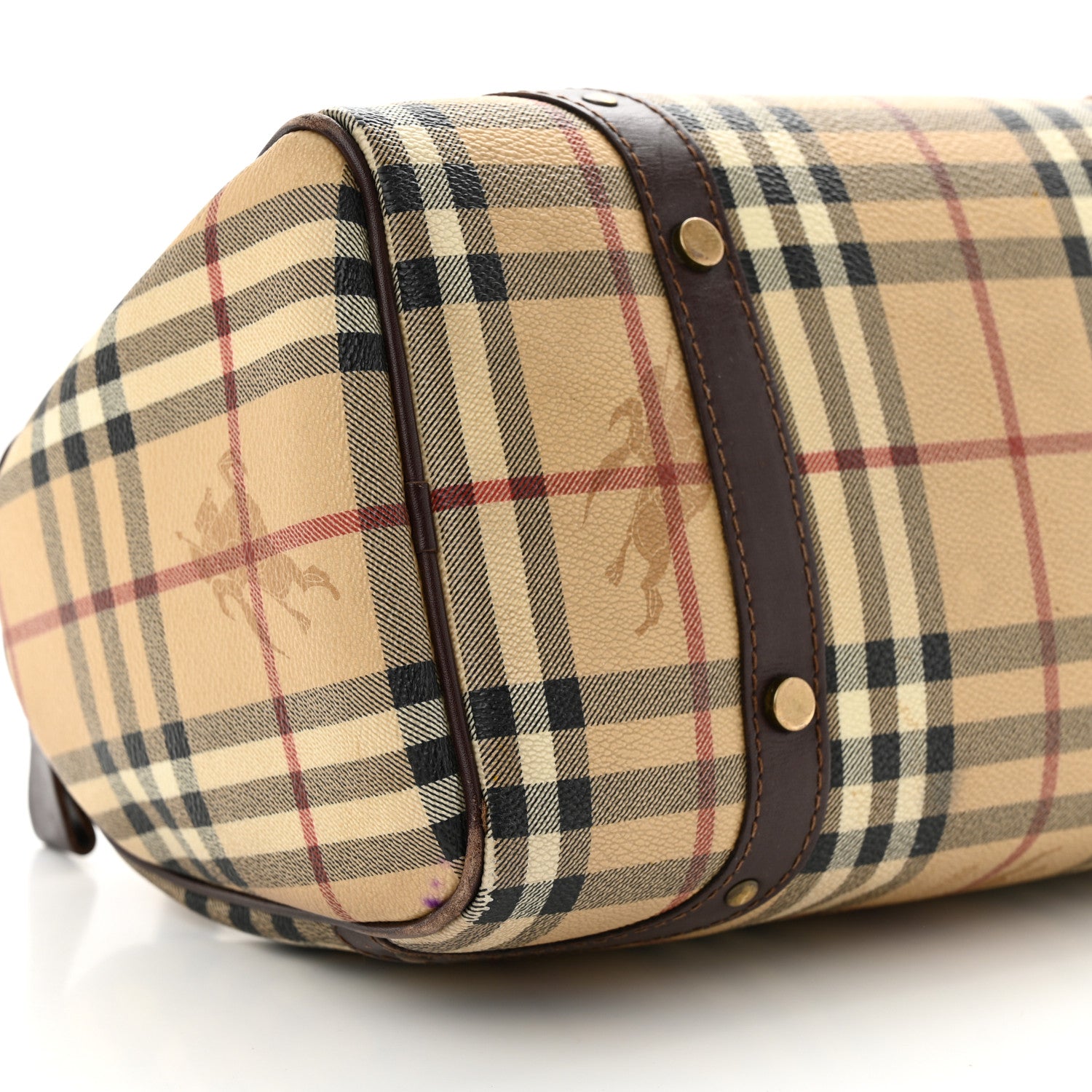 Burberry Haymarket Check Studded Bowler Brown 9 of 16