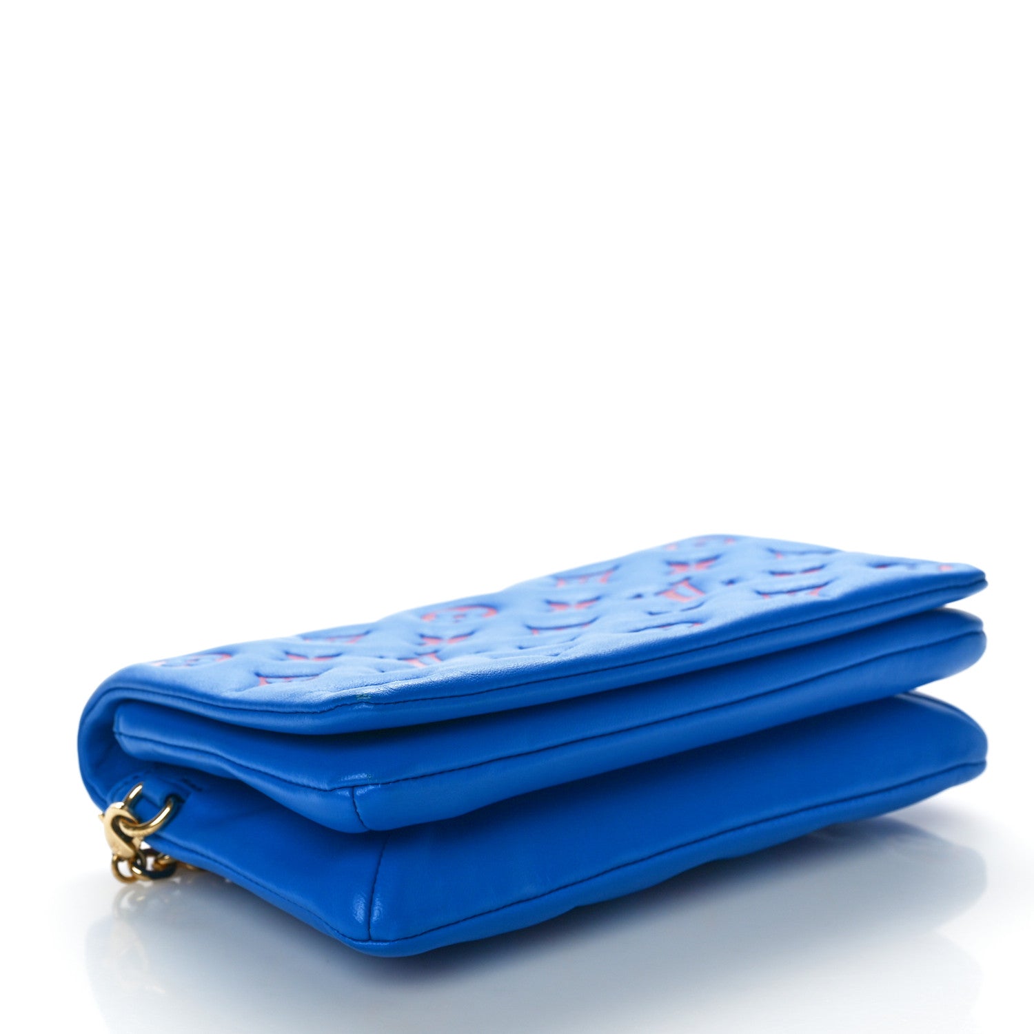 Louis Vuitton Lambskin Embossed Monogram Vuittamins Pochette Coussin Blue Red 4 of 9