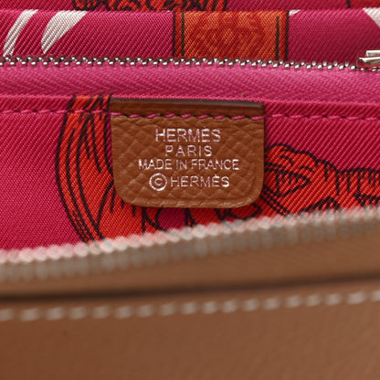 Hermes Epsom Silk'in Compact Wallet Gold Rose Mexico Bougainvillier 12 of 16