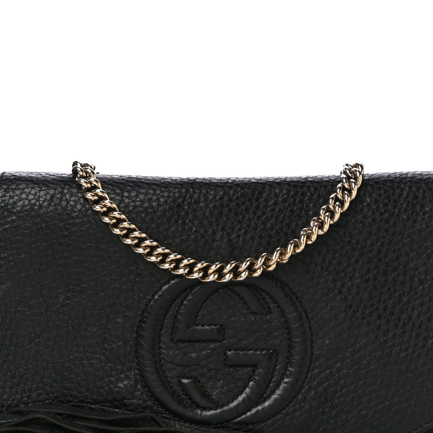 Gucci Pebbled Calfskin Medium Soho Flap Crossbody Black 8 of 20