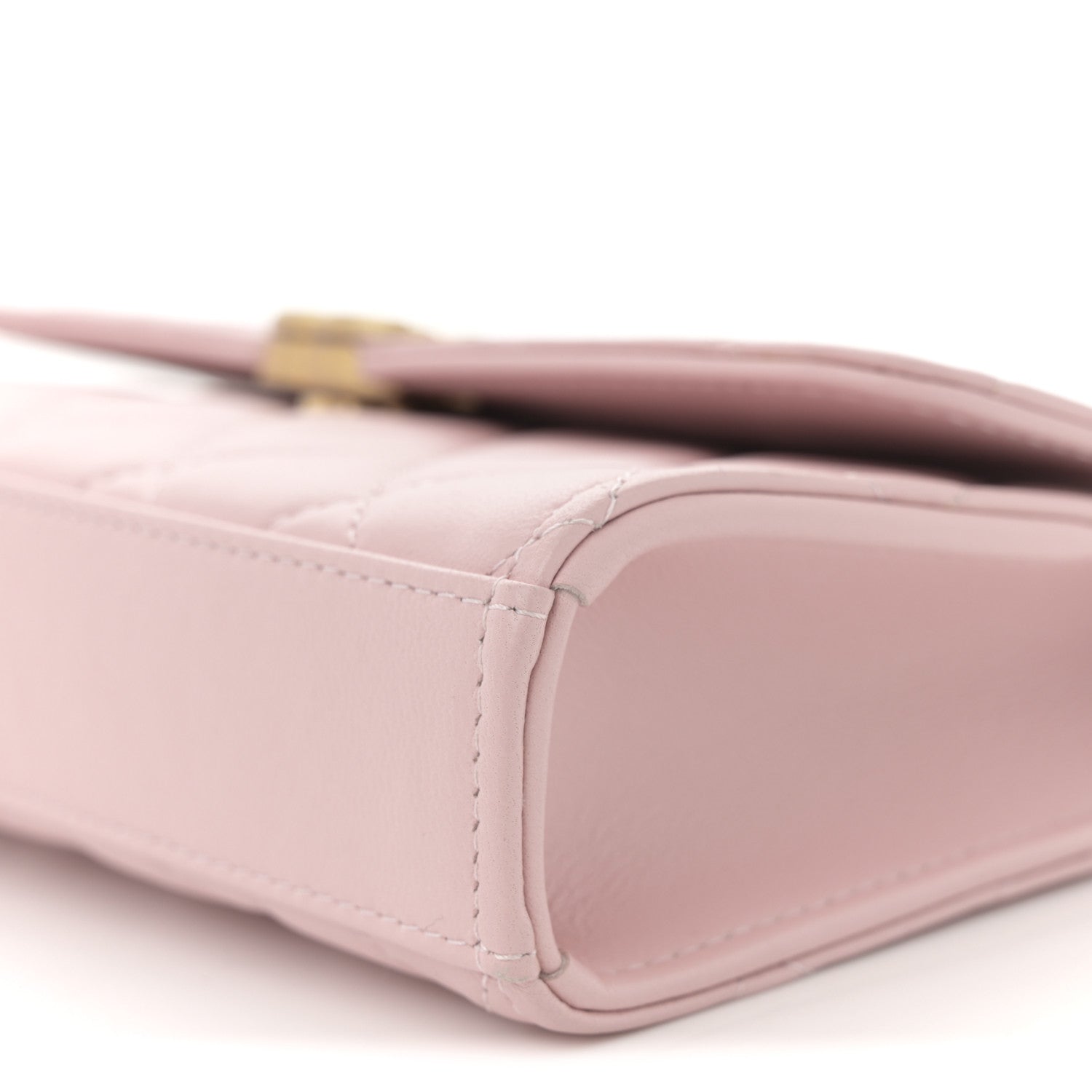 Chanel Lambskin Enamel Quilted Top Handle Flap Phone Holder With Chain Pink 10 of 10