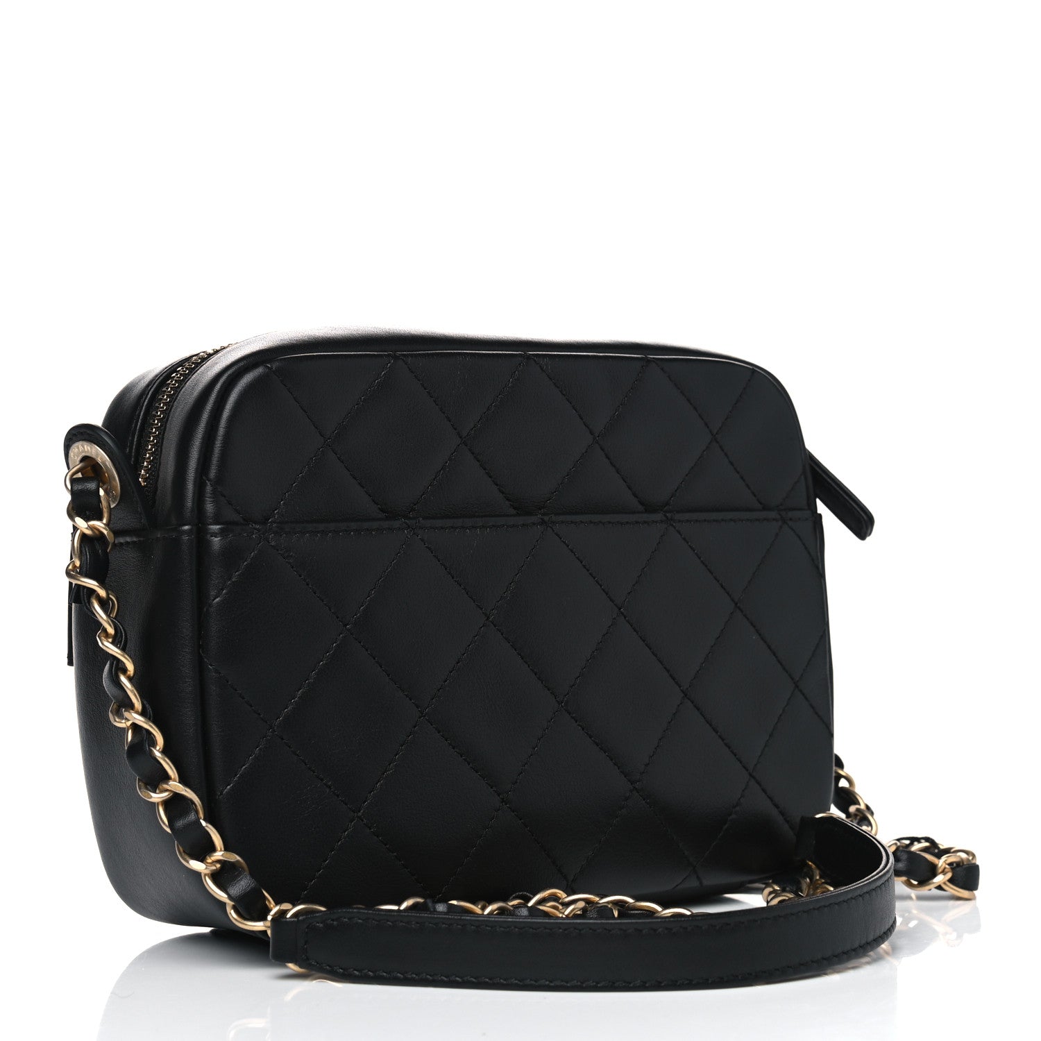 Chanel Calfskin Quilted Enchained Camera Case Bag Black 2 of 4