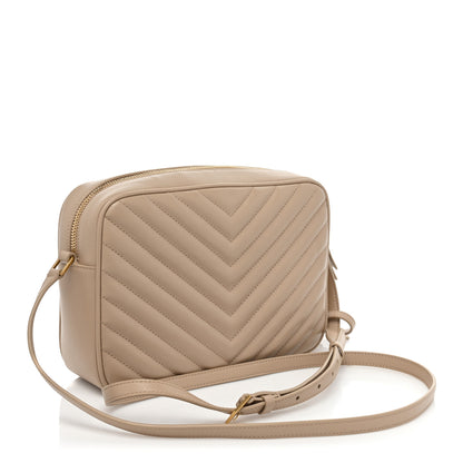 Saint Laurent Calfskin Matelasse Monogram Lou Camera Bag Dark Beige 2 of 7