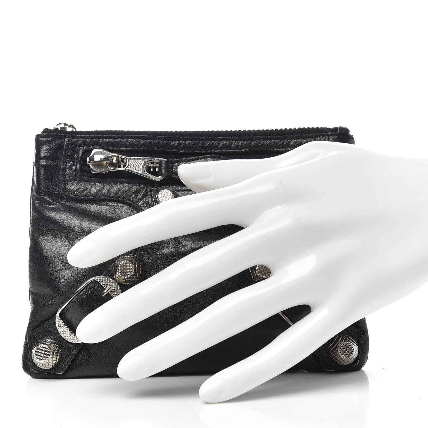 Balenciaga Agneau Giant 12 Silver Hardware M Porte-Monnaie Coin Purse Black 2 of 6