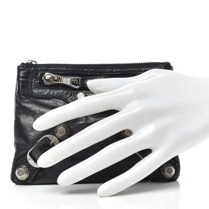 Balenciaga Agneau Giant 12 Silver Hardware M Porte-Monnaie Coin Purse Black 2 of 6