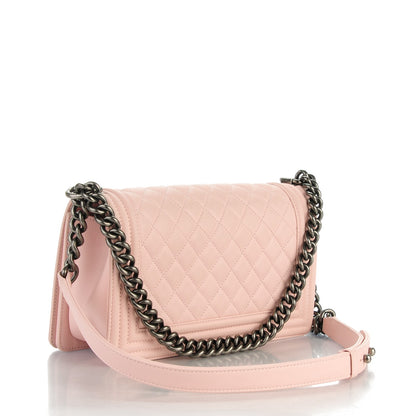 Chanel Calfskin Quilted Medium Boy Flap Light Pink 3 of 9