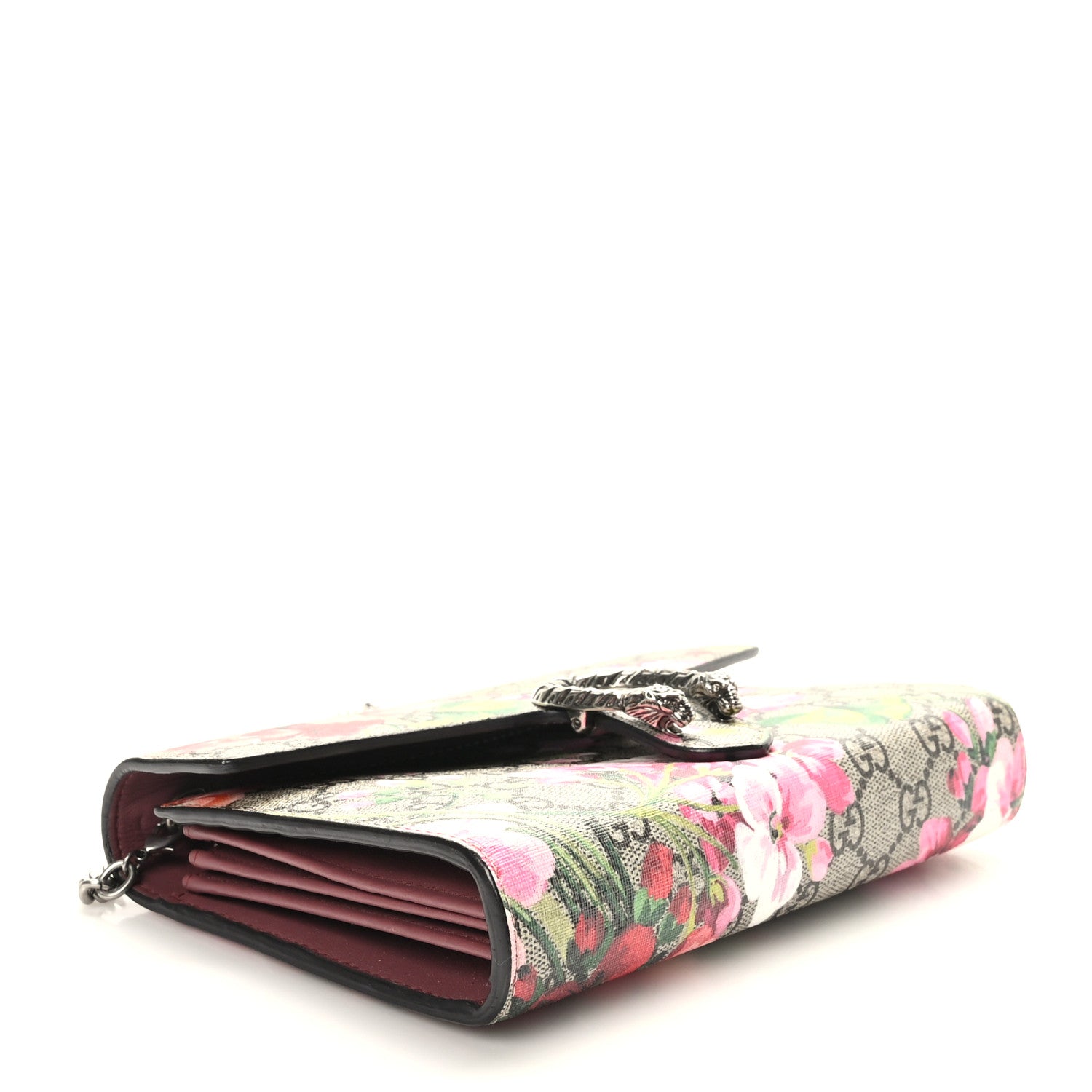 Gucci GG Supreme Monogram Blooms Mini Dionysus Chain Wallet Beige Multicolor Dry Rose 6 of 19