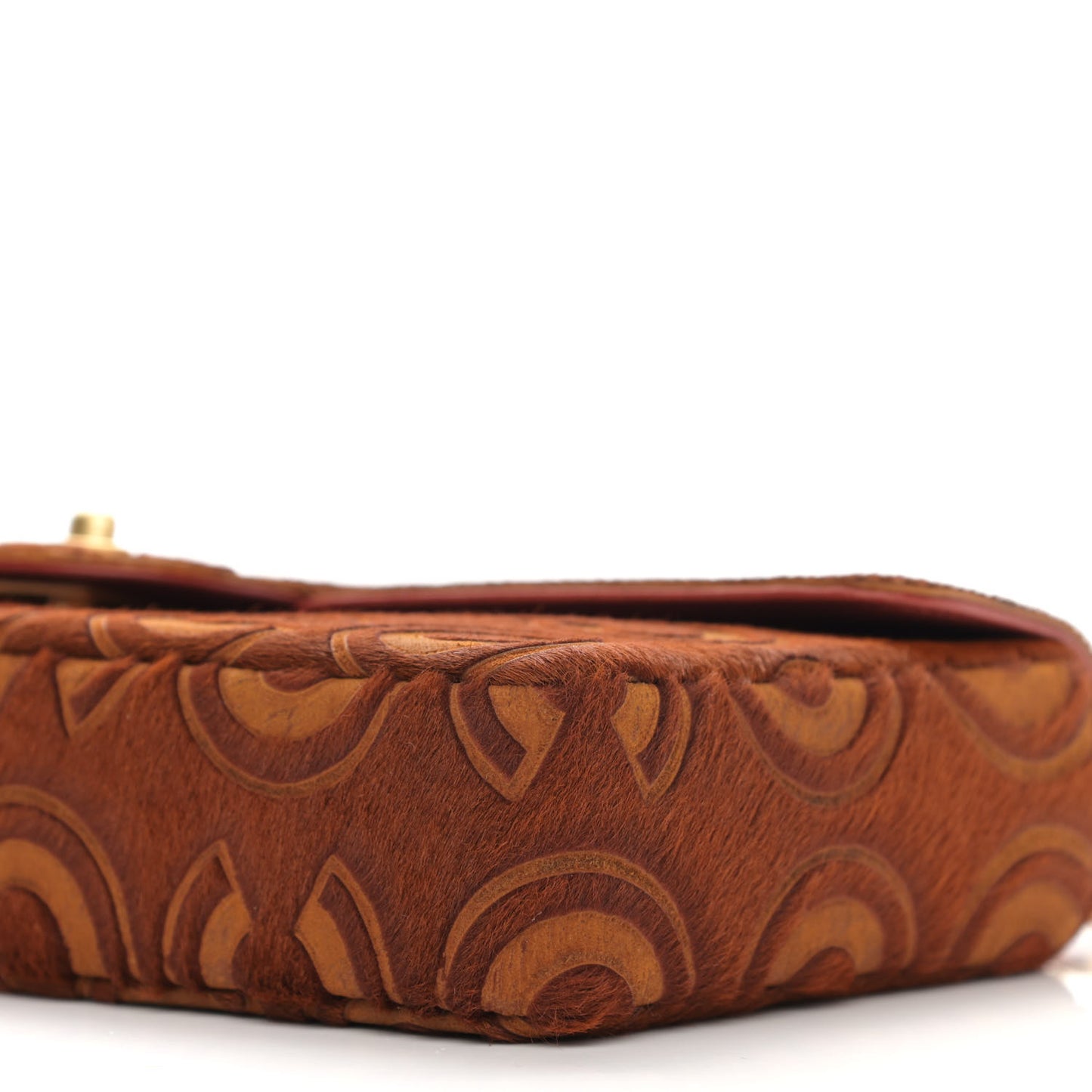 Pony Hair CocoDouble East West Flap Dark Orange