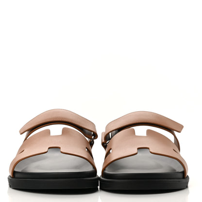 Hermes Calfskin Mens Chypre Sandals 41.5 Gold 2 of 9