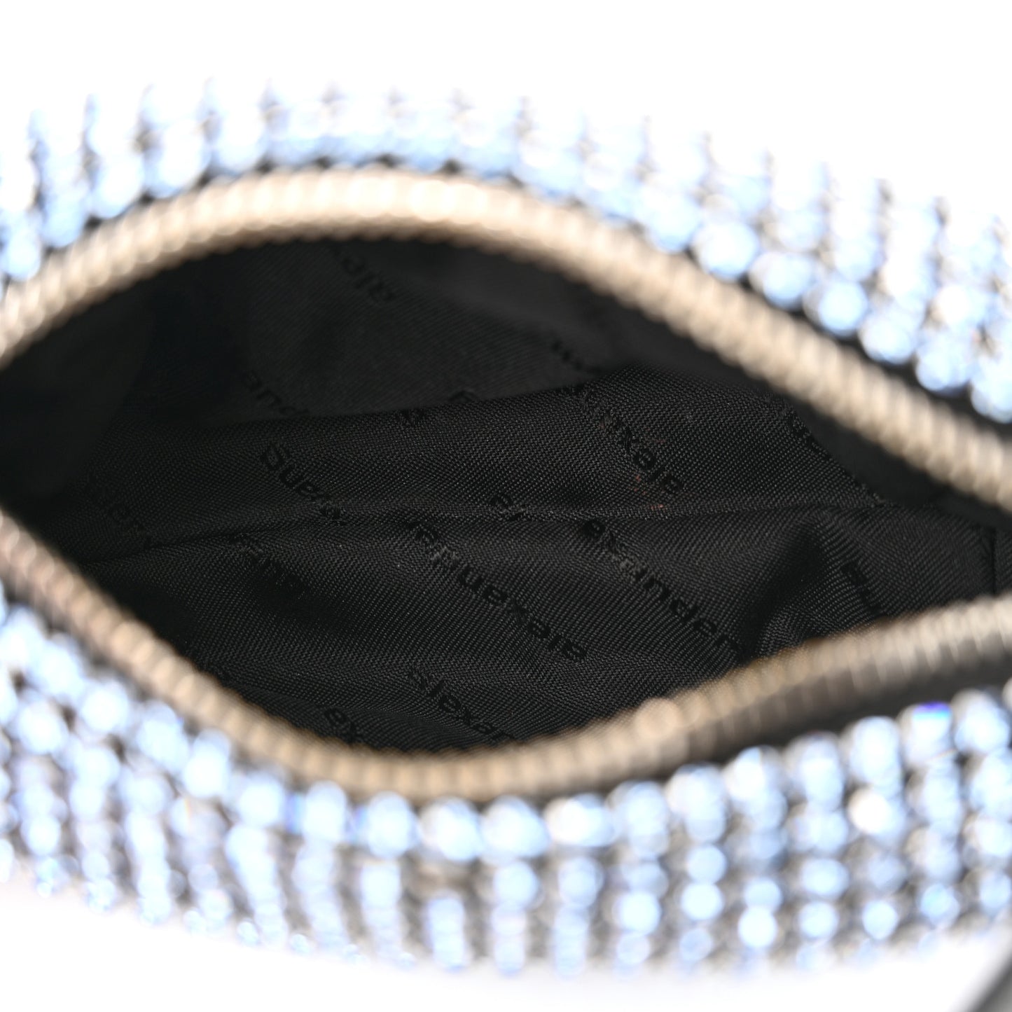 Mesh Crystal Rhinestone Mini Heiress Pouch Navy
