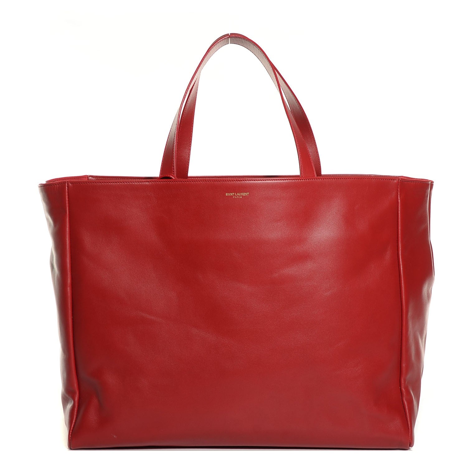 Saint Laurent Calfskin Suede Reversible East West Shopper Tote Rouge Orient 3 of 8