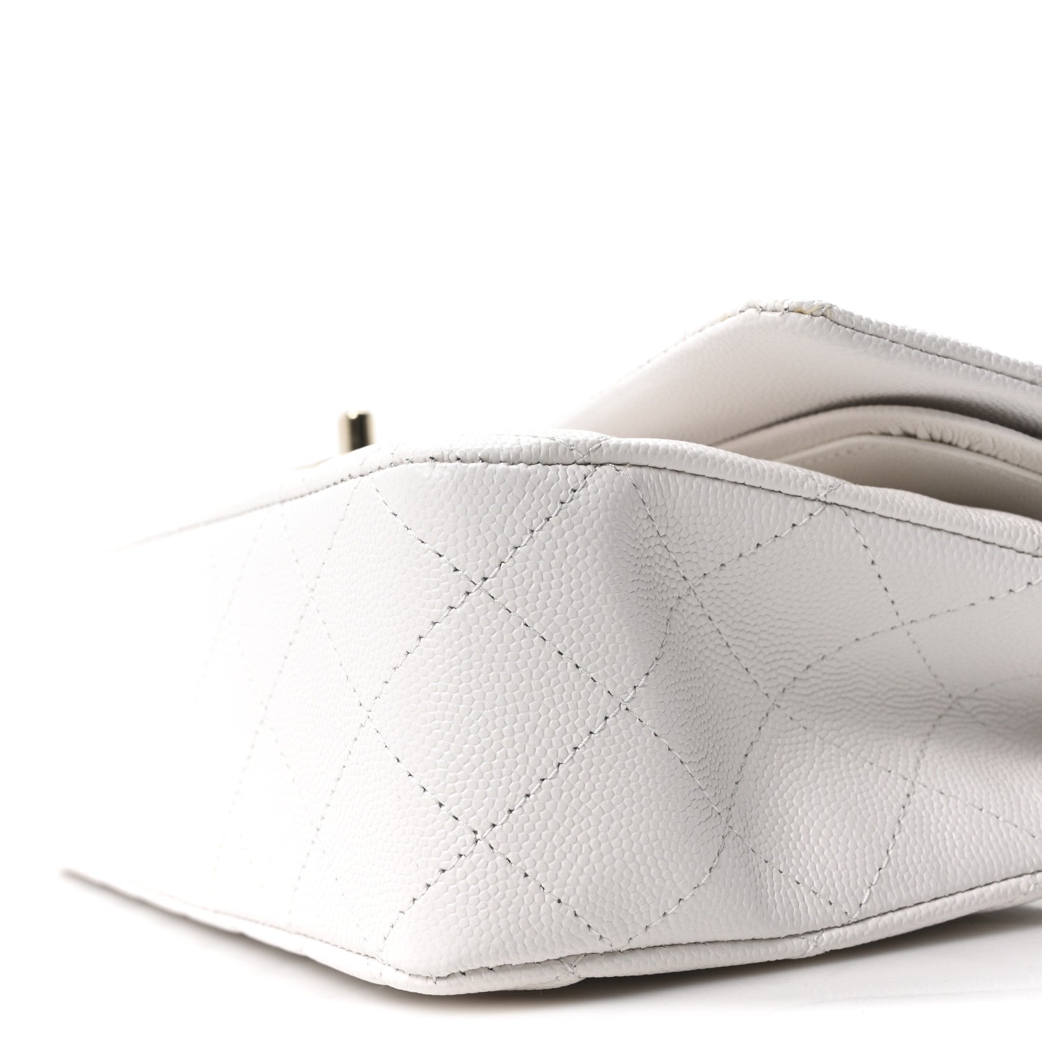 Chanel Caviar Quilted Medium Double Flap White 10 of 11