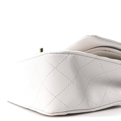 Chanel Caviar Quilted Medium Double Flap White 10 of 11