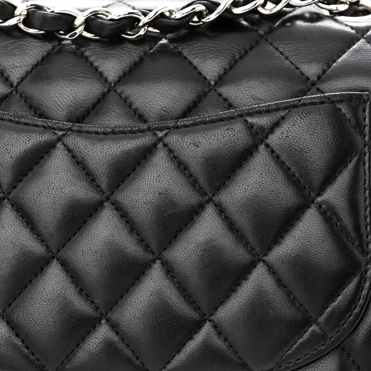 Lambskin Quilted Small Double Flap Black