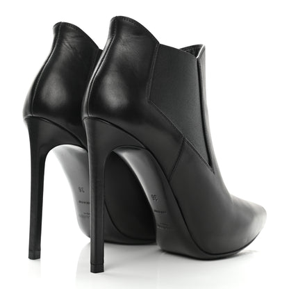 Saint Laurent Calfskin Classic Paris Ela 110 Ankle Boots 36 Black 4 of 9