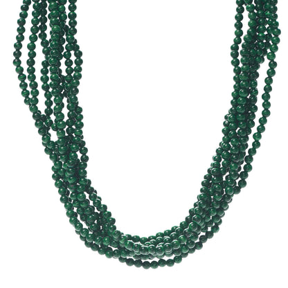 Tiffany Sterling Silver Malachite Torsade Toggle Necklace 1 of 5