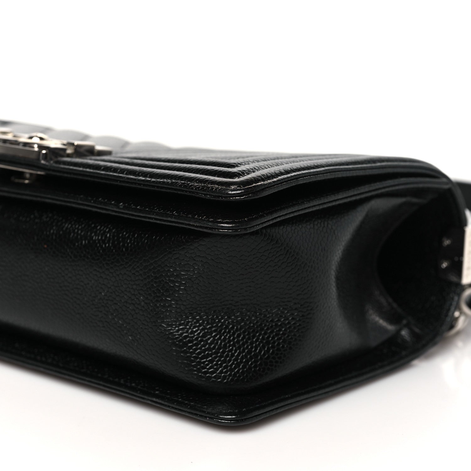 Chanel Caviar Chevron Quilted Medium Boy Flap Black 10 of 10