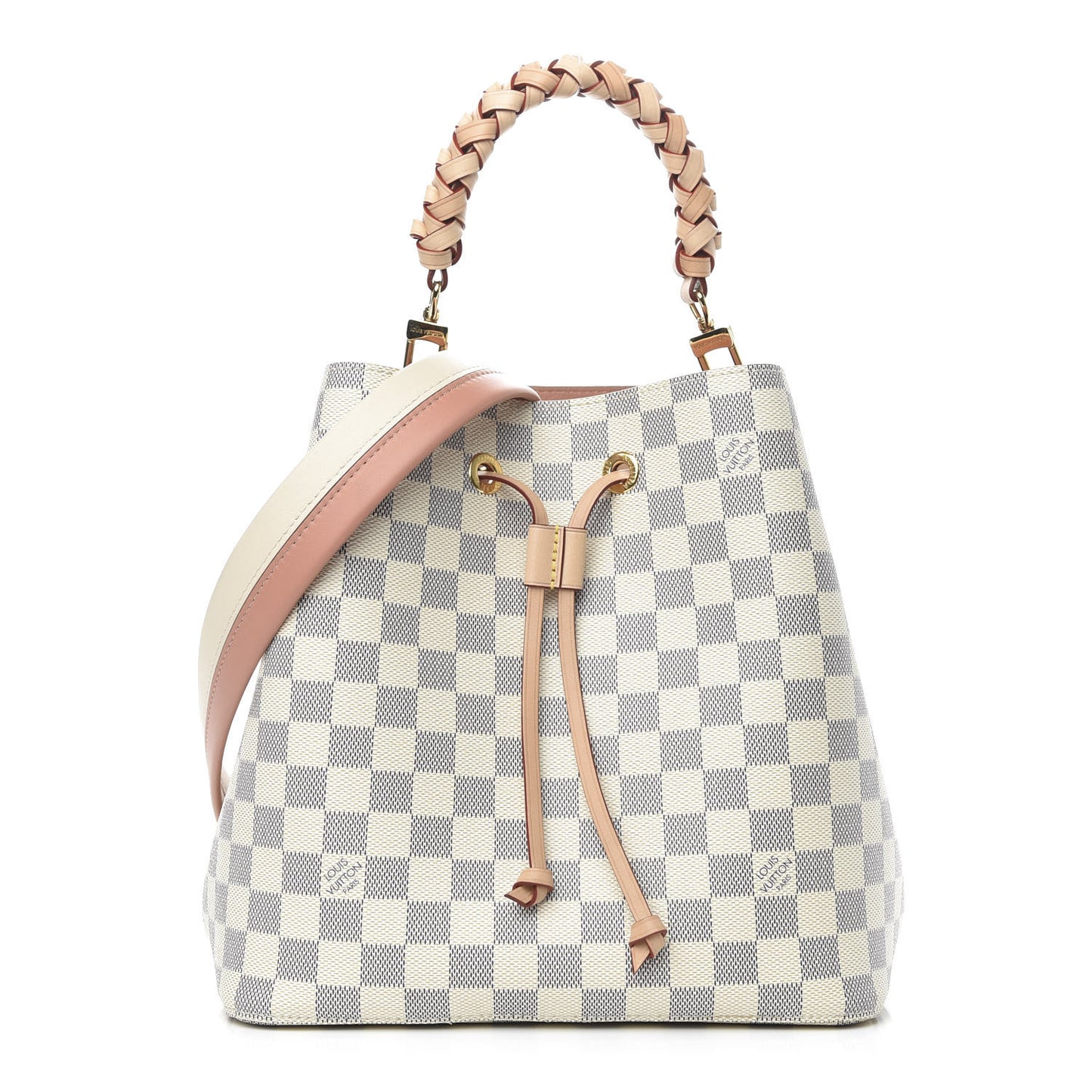 Damier Azur Braided Neonoe MM Peach Cream
