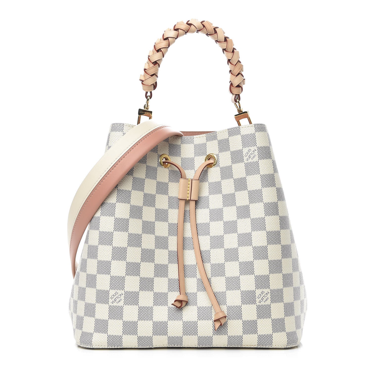 Louis Vuitton Damier Azur Braided Neonoe MM Peach Cream 1 of 10