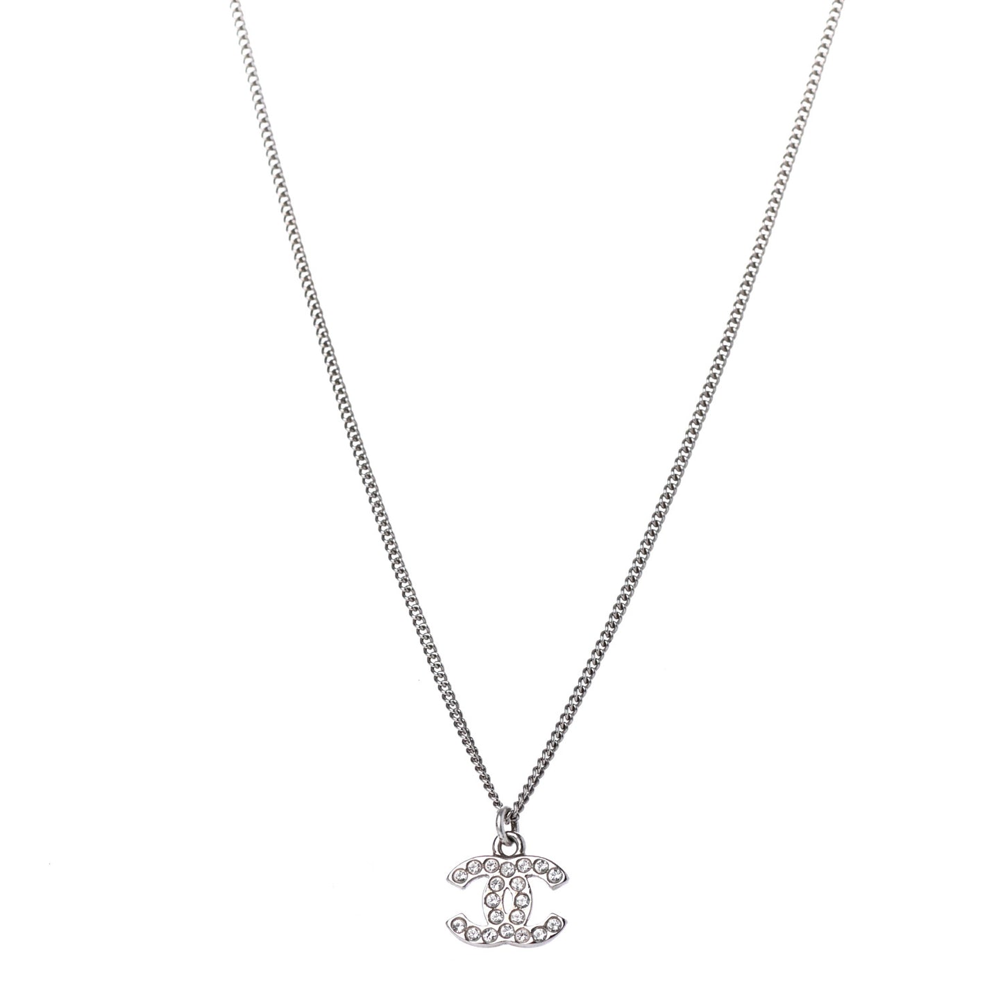 Crystal Timeless CC Necklace Silver
