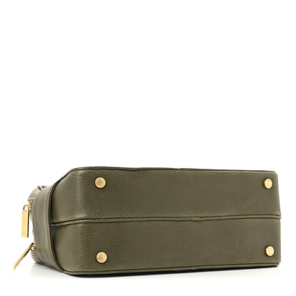 Chanel Canvas Calfskin Quilted Chocolate Bar Shoulder Bag Green 4 of 14