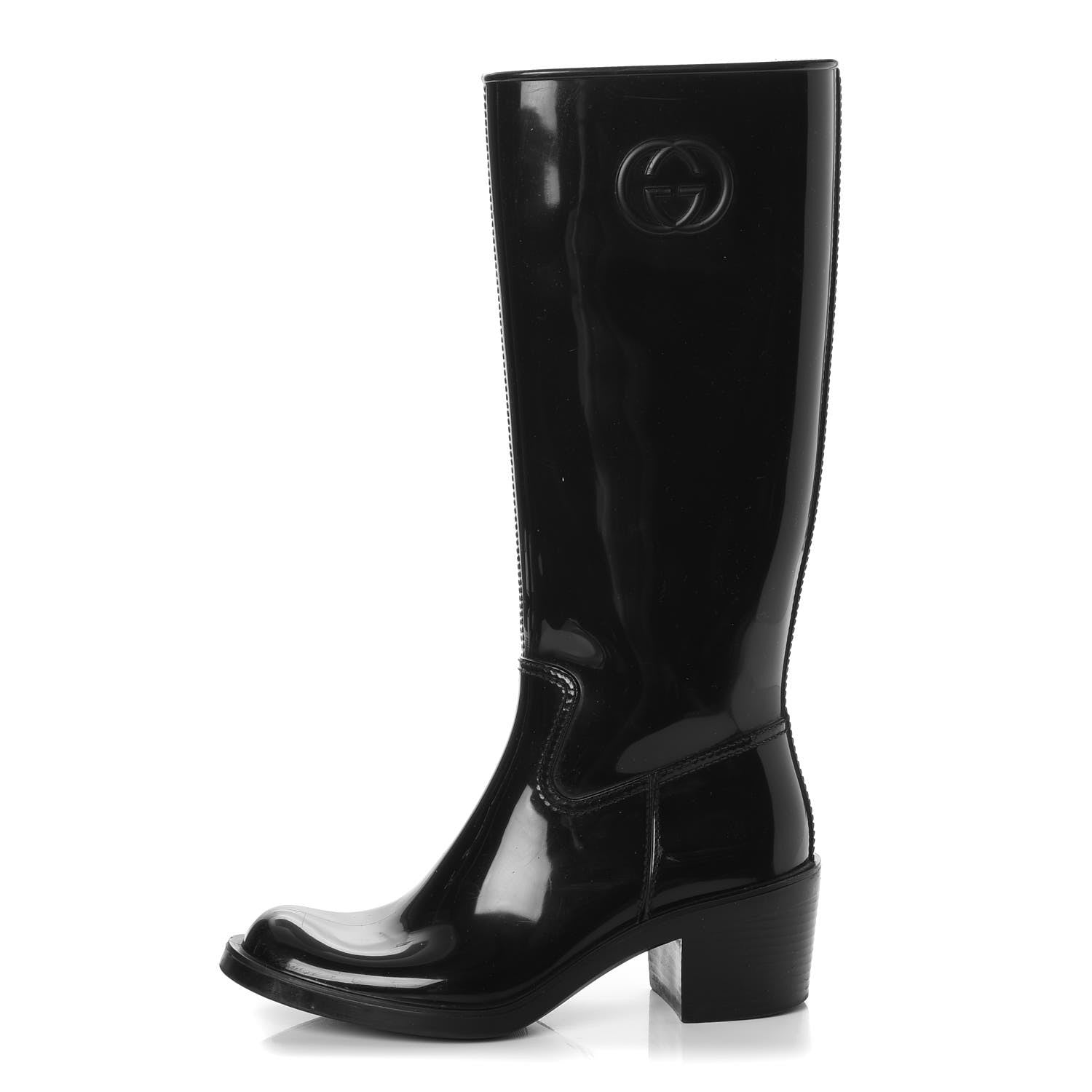 Gucci GG Rubber Rain Boot 37 Nero Black 1 of 18